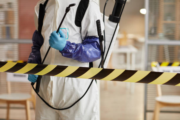 Professional Biohazard Cleanup technician working in Hallettsville, TX
